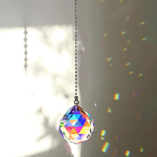 1/6 pezzi finto cristallo acchiappasole decorazione appesa con catena interno esterno casa giardino colorato arcobaleno creatore prisma pendente ornamento