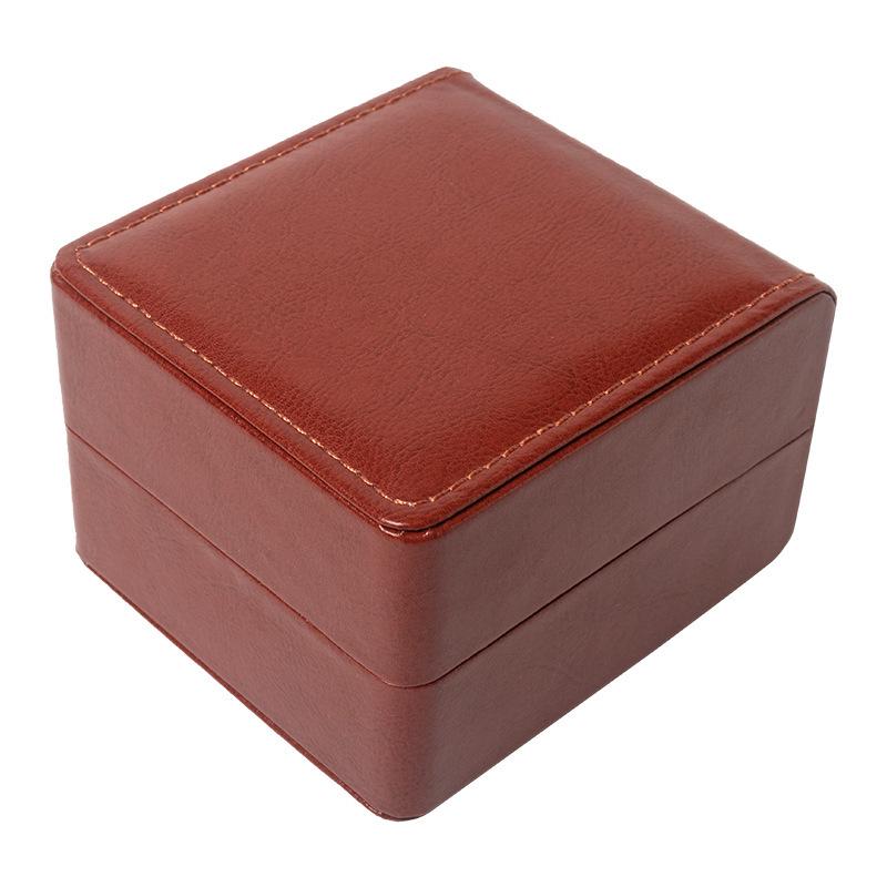 Green Round Corner PU Leather Watch and Jewelry Box