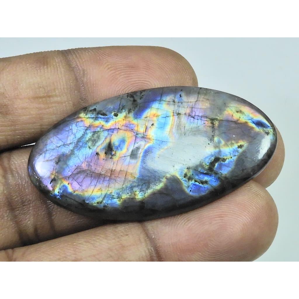 24X48X05MM Natural Purple Labradorite Spectrolite Oval Loose Gemstone 58Cts. D-408