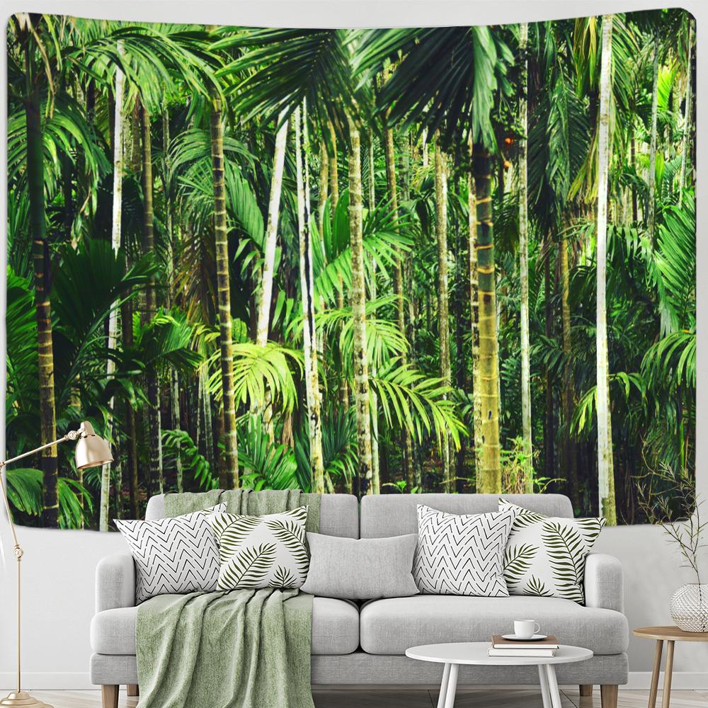 Red Maple Forest Tapestry Wall Hanging Psychedelic Witchcraft Bohemian Style Hippie Bedroom Home Decor