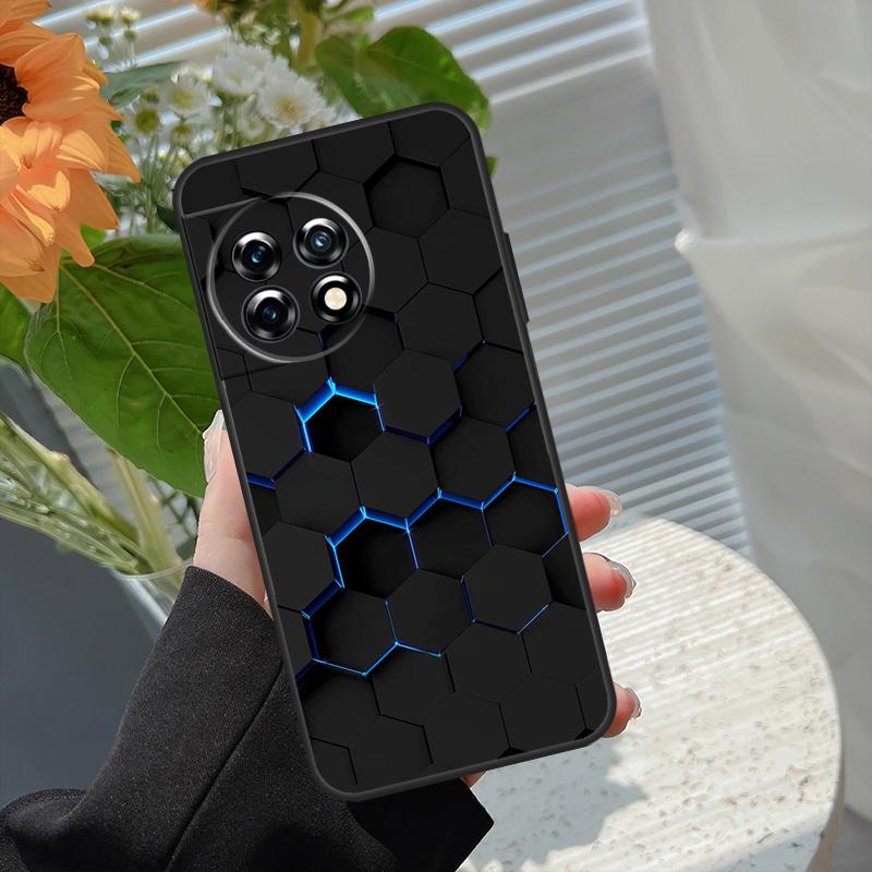 3D Hexagonal Lights Case For OnePlus 15 15R 12 12R 13T 13R 13 11 10 10R 10T 8T Nord 5 CE 2 3 4 Lite N20 N30 Cover