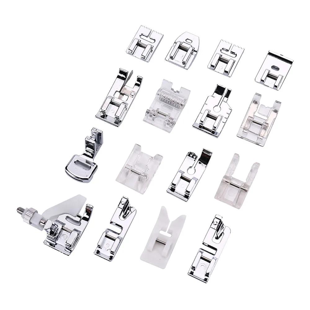 INNE 16Pcs/Set Sewing Machine Accessories Presser Foot Supplies Household Kit Set With Box For Brother Singer Parts DIY Tailor