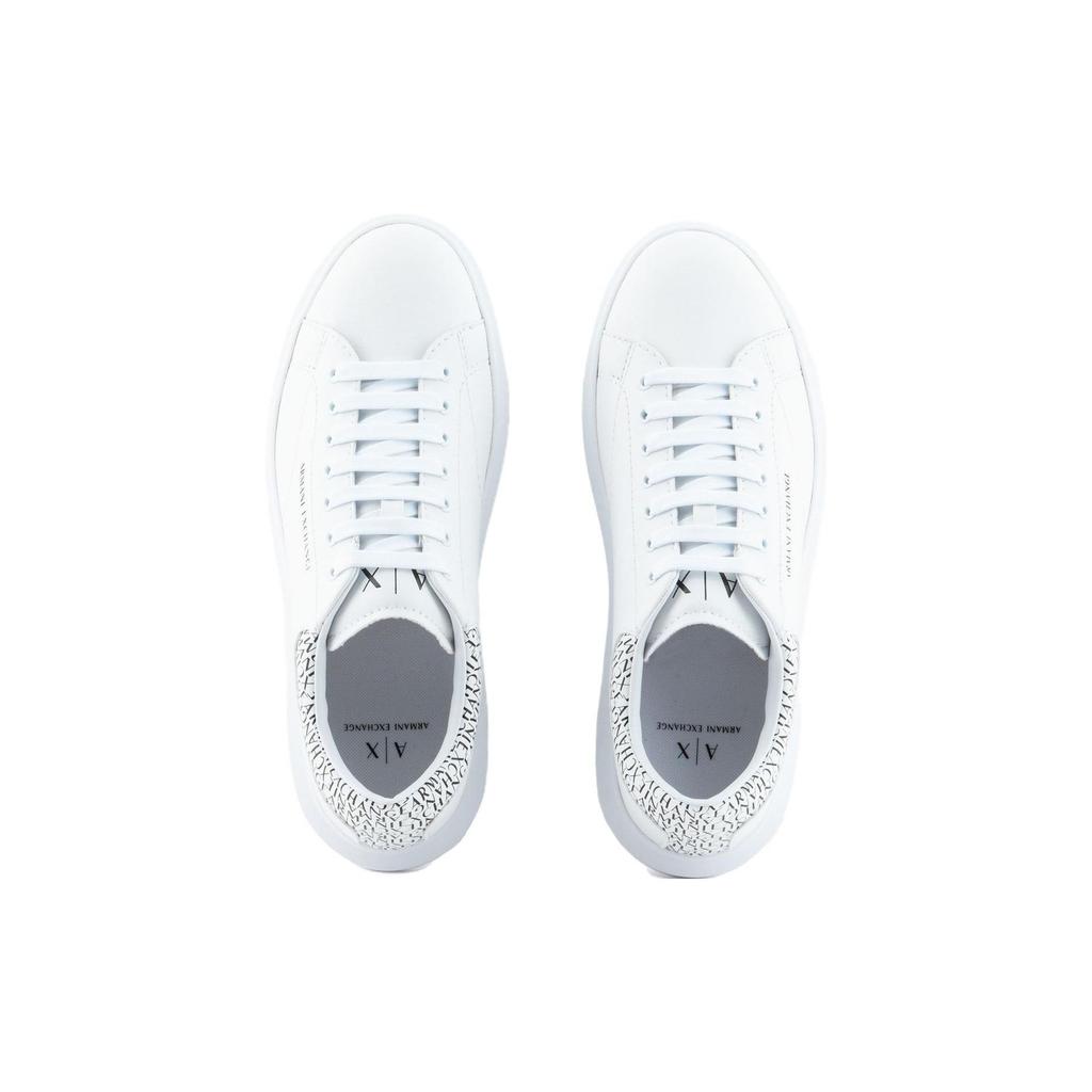 Armani Exchange Leather Lace-Up Round Toe Low-Top Sneakers Men sneakers White XUX123XV761101015