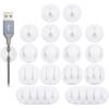 OHill Desk Cable Management Cord Organizer, 16 Pack White Self Adhesive Cord Holder Cable Clips, Ideal Cable Organizer Wire Keeper for Desk,