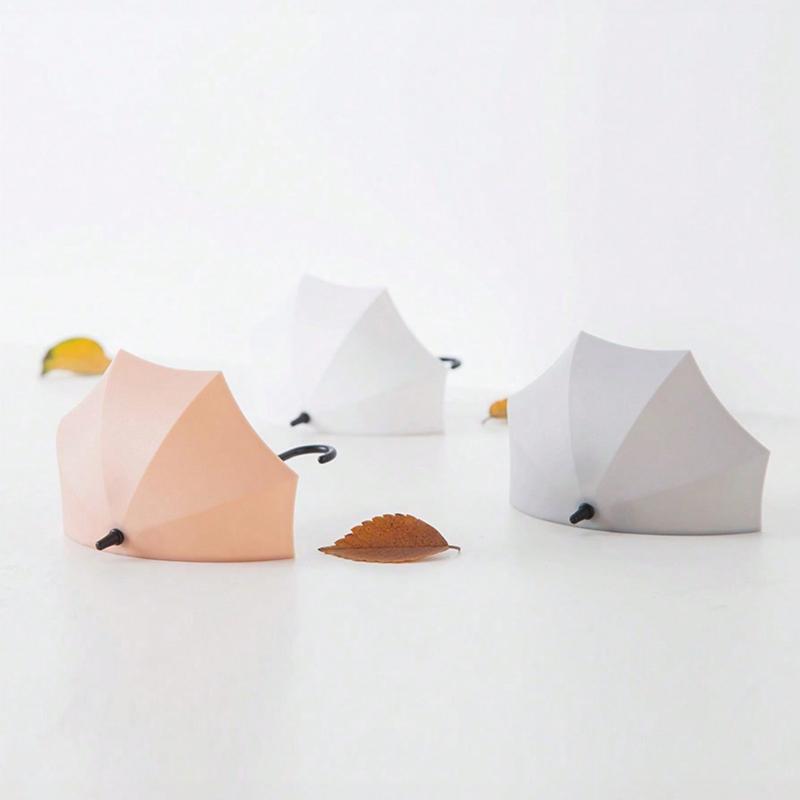 3pcs Cute Small Umbrella Adhesive Hooks, Nail-Free Door Back Keychains, Kitchen And Bathroom Decoration Trace Adhesive Hooks, Umbrella Hooks