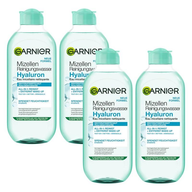 Garnier Skin Active Micellar Cleansing Water Hyaluronic Moisturizing Gentle Cleansing, 400ml, 4 pcs
