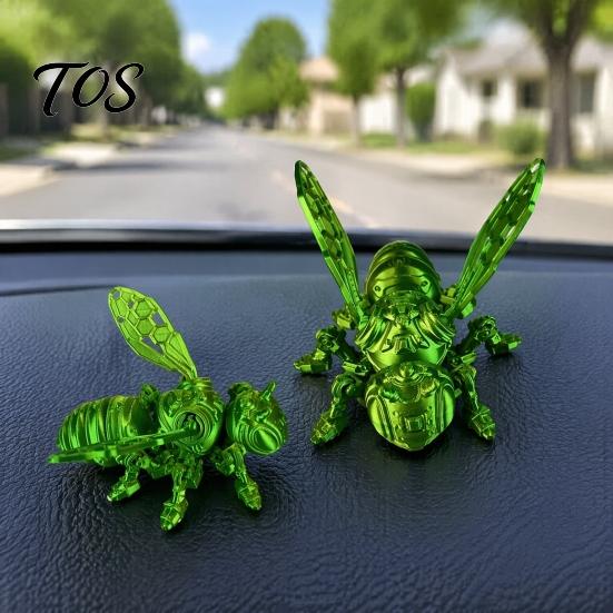 Mechanisches Bienenornament 3D-gedruckte Figur, Hornisse mit beweglichen Gelenken, Gelenkiges Wespen Schreibtischzubehör Modell Fidget Toy, Insektendekoration für Zuhause