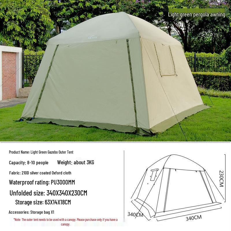 Outdoor Camping Pergola: Sunshade, Rainproof, Windproof, Mosquito-Proof Tent for Picnics, BBQs, and Holidays.