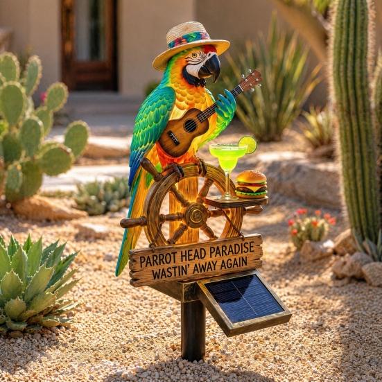 Solar Parrot Garden Light LED Solar Powered Tropical Bird Pathway Light Outdoor Waterproof