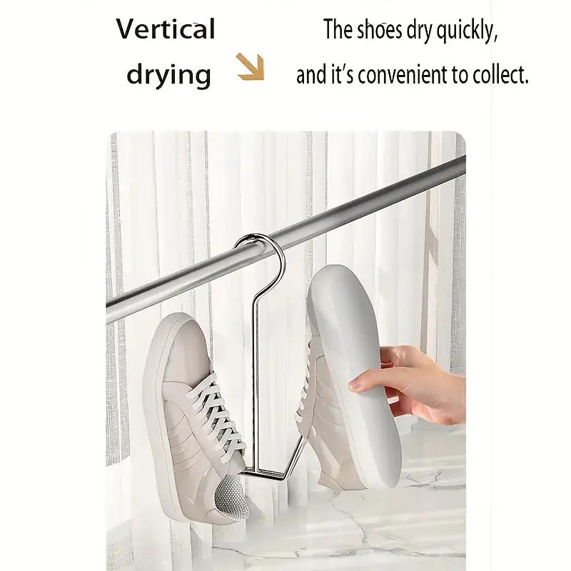Multifunktionales Schuhregal aus Edelstahl Artefakt Schuhregal Einlegesohlenhaken Heim Balkon Schuhtrockner