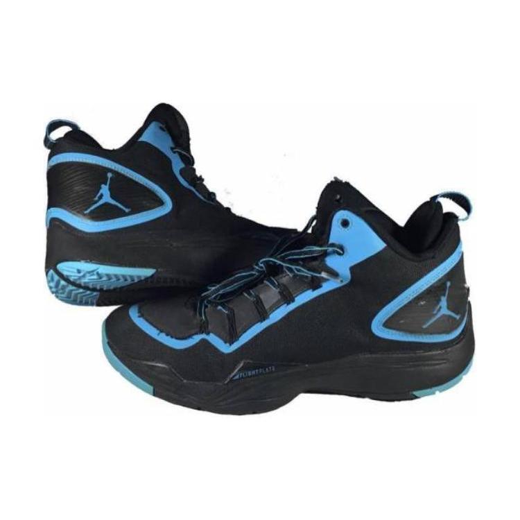 Jordan Super Fly 2 PO 'Dark Power Blue Trendy Cushioning Slip Resistant Mid top Basketball Shoes Unisex Black Blue 645058-006