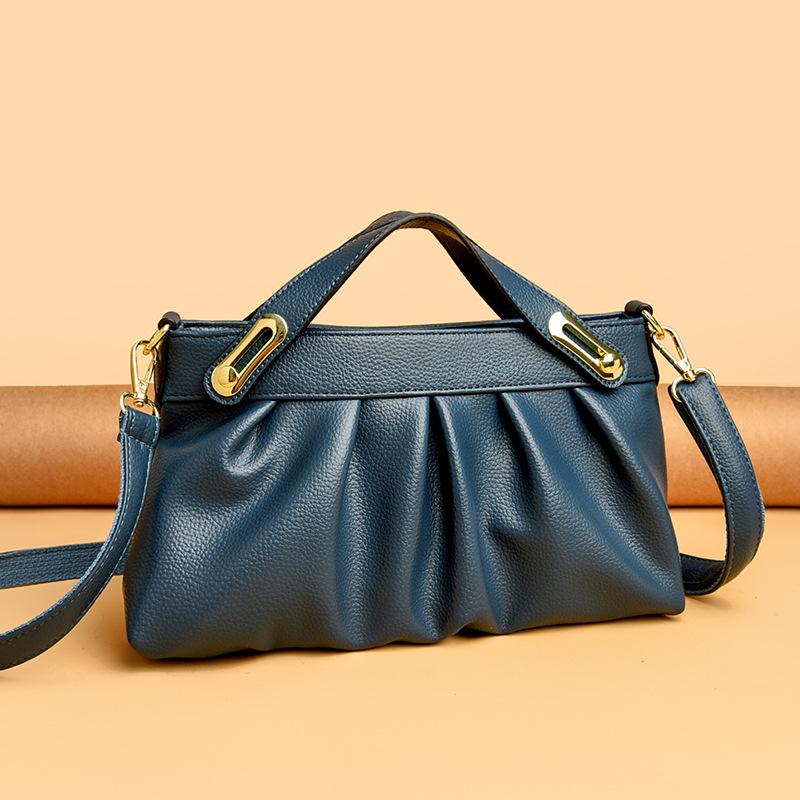 New Women's Soft Leather Handbag Elegant Underarm Single Shoulder Banquet Bag Women's Leather Single Shoulder Bag