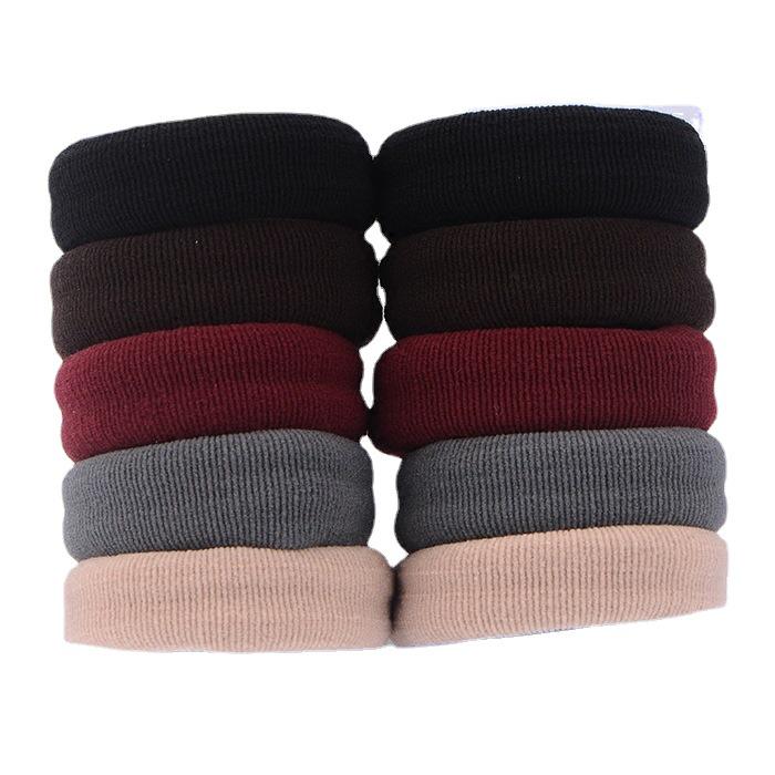 

High-Elastic Seamless Black Hair Ties - Thick Scrunchies for Women