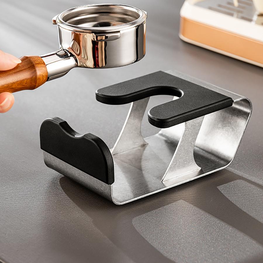 Espresso Tamping Station Coffee Portafilter Holder Universal Weighing Bracket Portafilter Holder Anti-Slip Coffee Tamper Stand