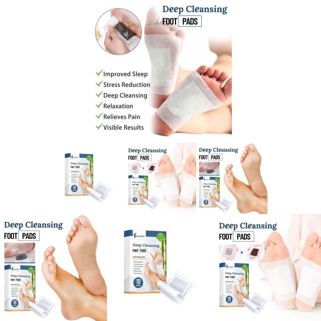 Ouhoe Deep Cleansing Foot Pads Relaxing Foot Care For Stress Relief And Detoxification 10 Pieces
