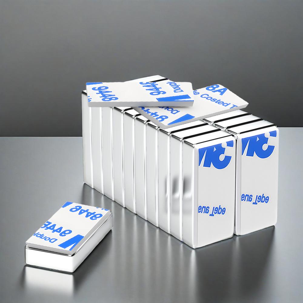 Aimant Néodyme Bloc Super Puissant 20x10x4-5mm Avec adhésif double-face Aimant N35 Aimants Magnétiques Permanents Forts