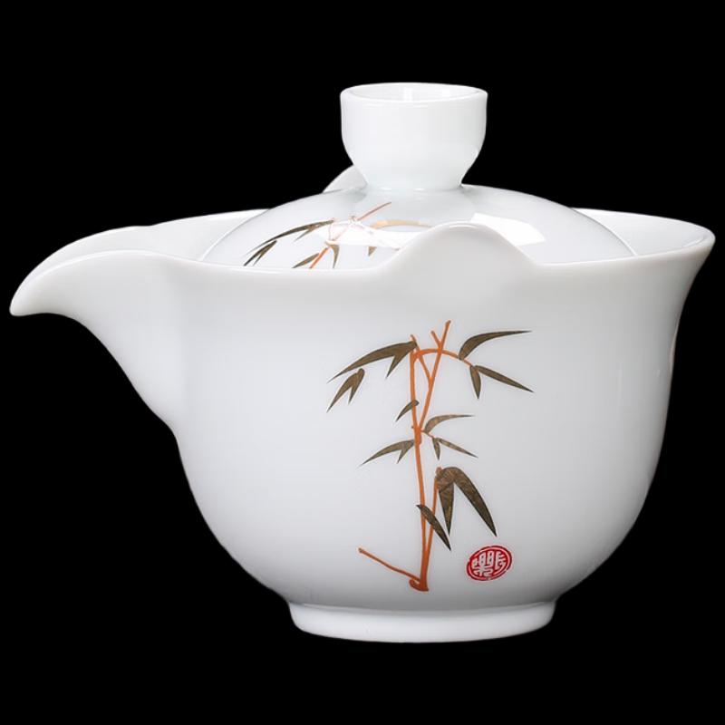 Керамический чайник с ручкой из золотого бамбука Shangqi