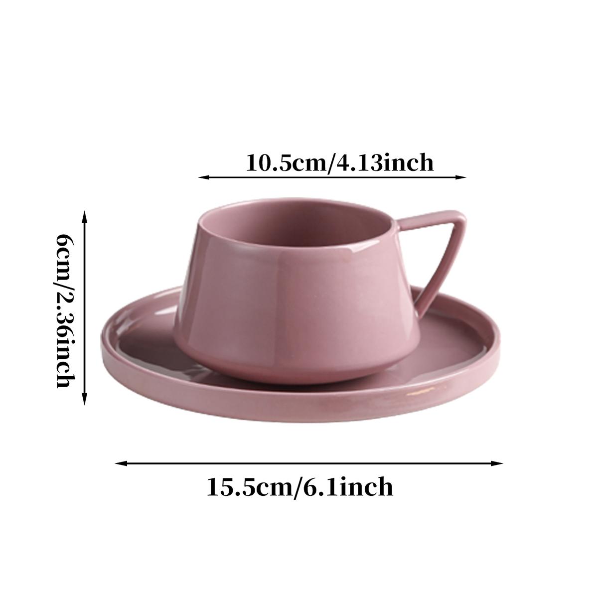 

1pc 320ml simple ceramic coffee cup and saucer exquisite instant cup mug saucer for office afternoon tea 200-400ml фіолетовий