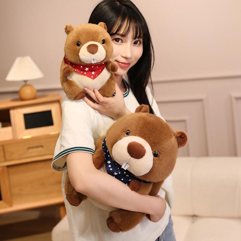 Simulation Marmot Groundhog Plush Toy Funny Room Decor Lovely Animals Beaver Toys Birthday Presents Artificial Model Gifts