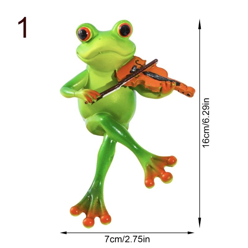 Instrument Frogs Figurines Frogs Statue Garden Decors Landscape Decors Animal Figurines Sculpture Table Centrepieces