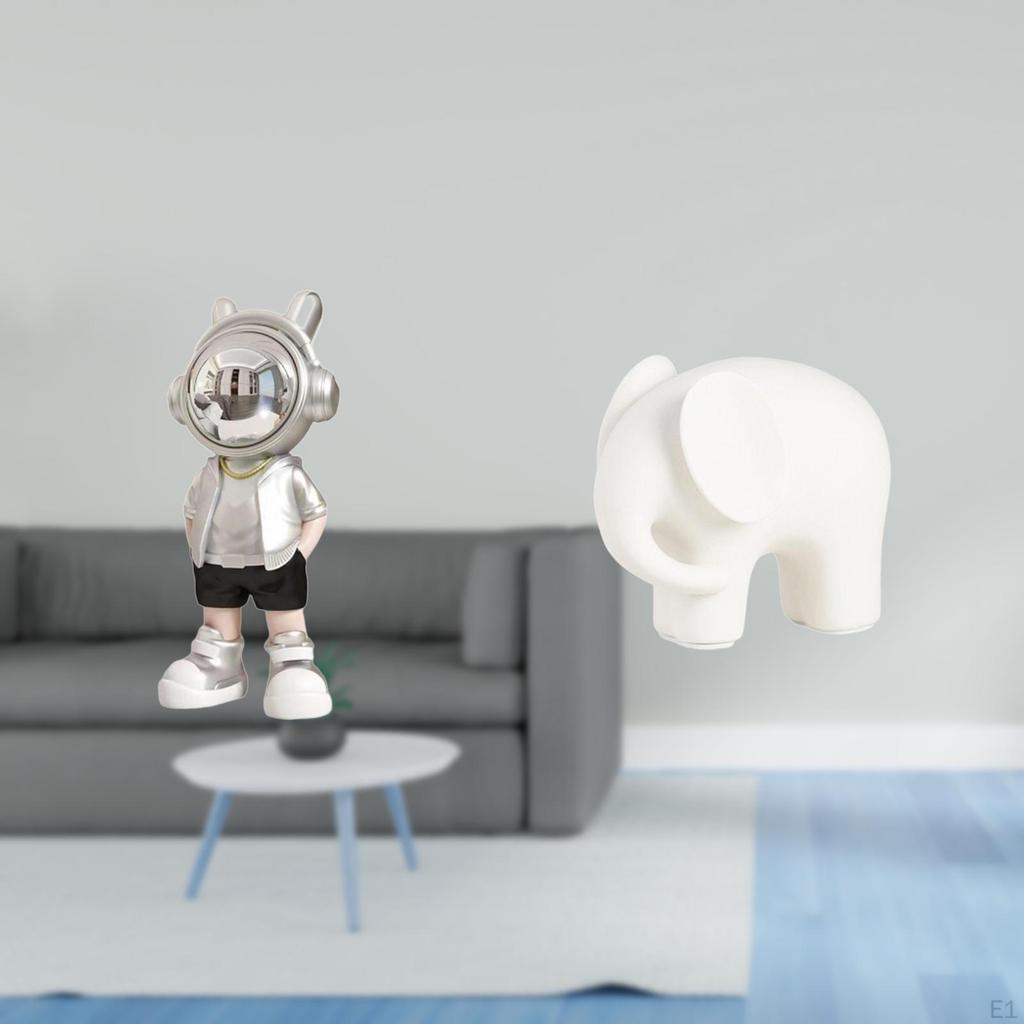Astronaut Elephant Statue Tabletop Ornament Modern Decorative Figurine for Fireplace Shelf Desk