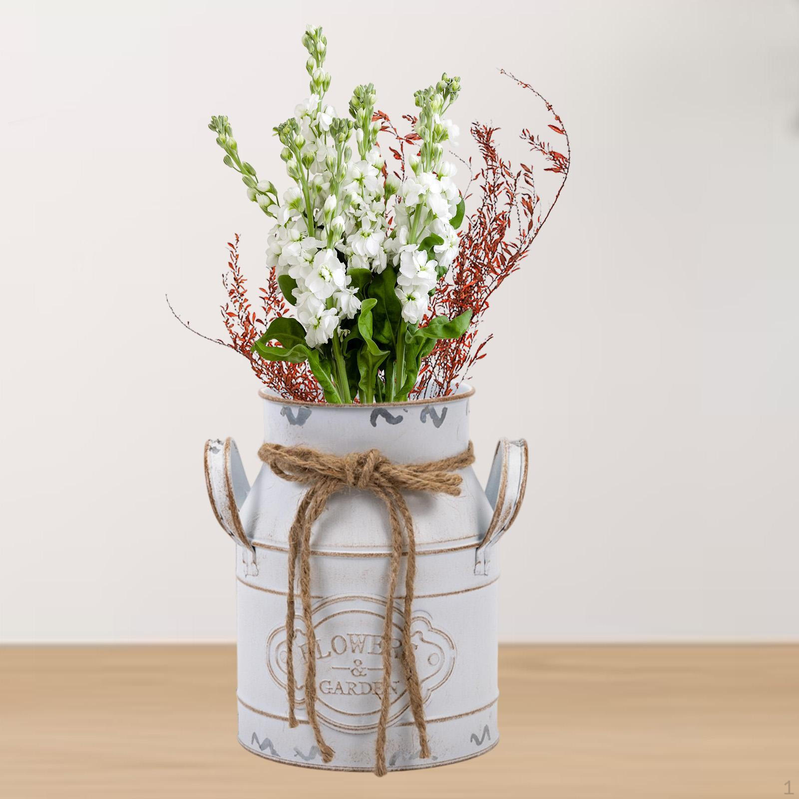 

Настольный бочонок для хранения для садовой цветочной композиции белый