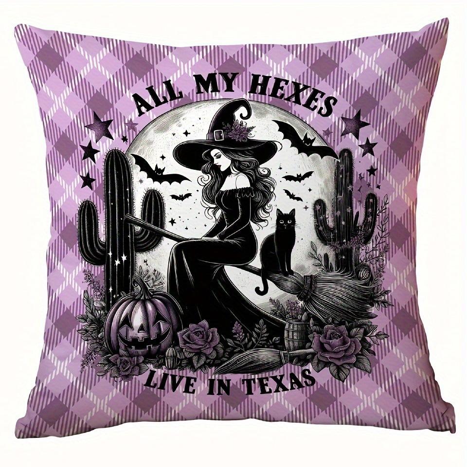 Witch with Skull and Books PillowcaseSuitable for living room bedroom sofa decorative cushion cover pillow cover