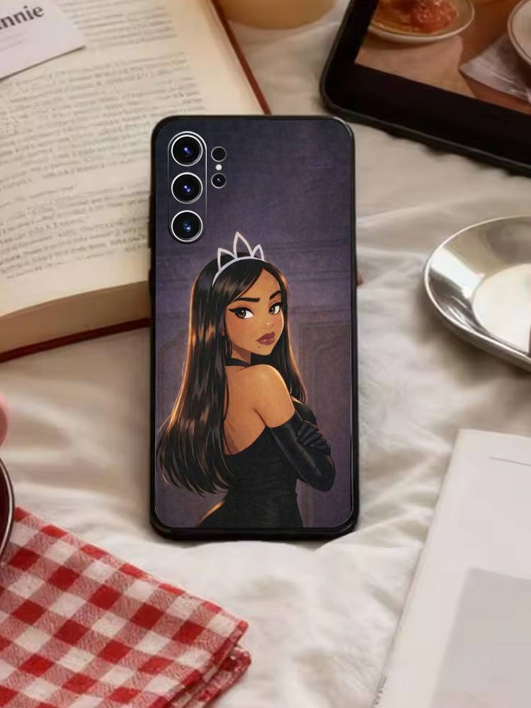 T-Rapunzel Princess Phone Case For Samsung S26,S25,S24,S23,S22,S30,S21,Ultra,Plus,FE 5G Black Soft Cover