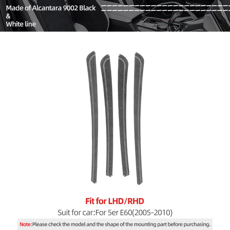 Per BMW Serie 5 E60 Strisce Pannello Porta Laterale Trim Realizzate in Alcantara Performance 4pz Adesivo Accessori Tuning Interni Auto