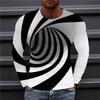 Funny Optical Illusions Graphic T Shirt Fashion Casual 3D Printed Long Sleeve T-shirt Catch Eyes Streetwear Personalization Tees