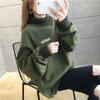 Sweatshirt for Women Padded Thickened Sweatshirt High Neck Loose Fake Two Piece Fleece Casual Pullover Long Sleeve Top Sweatshirt