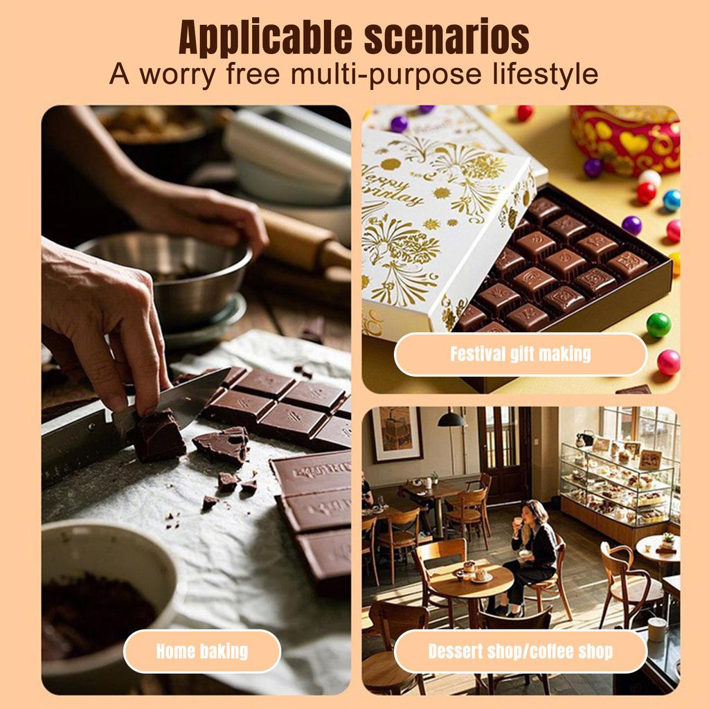 Chocolate Mold, Food Grade Silicone Rectangular Chocolate Baking Mold, Provides Convenient Decoration For Festivals And Occasions,