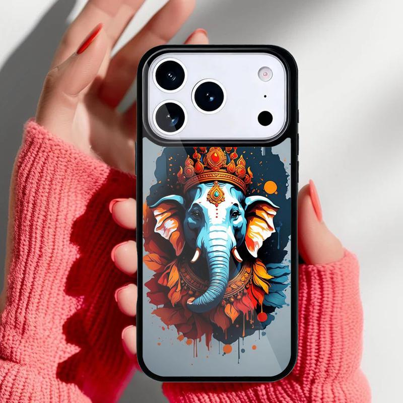Ganesh Elephant God Phone Case for iPhone 17 16 15 14 13 Pro Max Back Cover for 12 11 Pro Coque