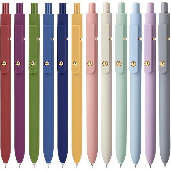 FIOVER Colorful Gel Pens - 6Pcs 0.7mm Multi-Colored Pens, Smooth Writing Coloring Journaling Supplies for Note Taking, Cute Aesthetic Office School
