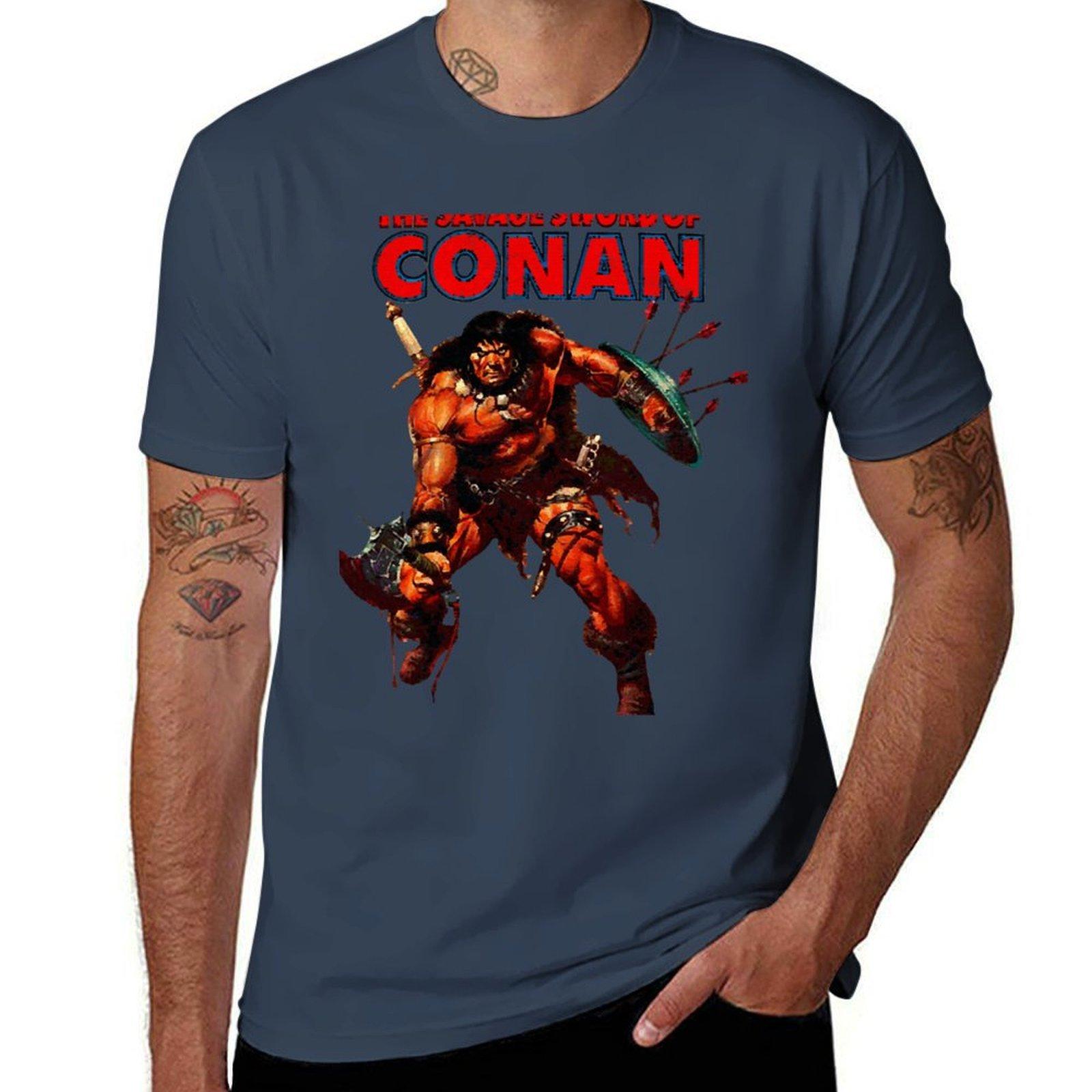 

Savage sword of conan Distressed TShirt Thanksgiving Casual Tee S