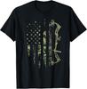 Camo American Flag Archery T-Shirt for Bowhunting Enthusiasts