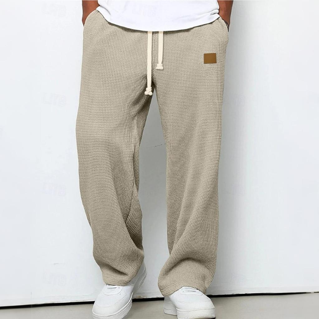 Men's Straight Wide Leg Knit Sweatpants Casual Versatile Pants for Everyday Wear