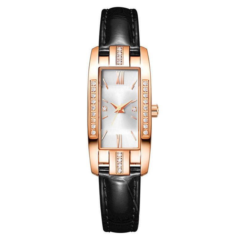 Douyin Influencer Retro Diamond-Inlaid Green Ladies' Square Watch