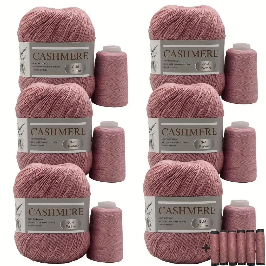 6 Pcs Cashmere Blend Yarn Worsted Weight Bundle for Coats Machine Washable Ultra Soft Knitting Crochet Yarn DIY Crafts