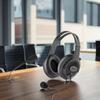 OMFOX KTC108T Business Office Binaural Head-mounted Call Center Headset with Type-c Plug & ENC Call Noise Reduction for Teams