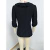 New Women's Long Sleeve V-neck Ruffle Solid Color Elegant Slim Fit Casual Versatile Top for European American Women