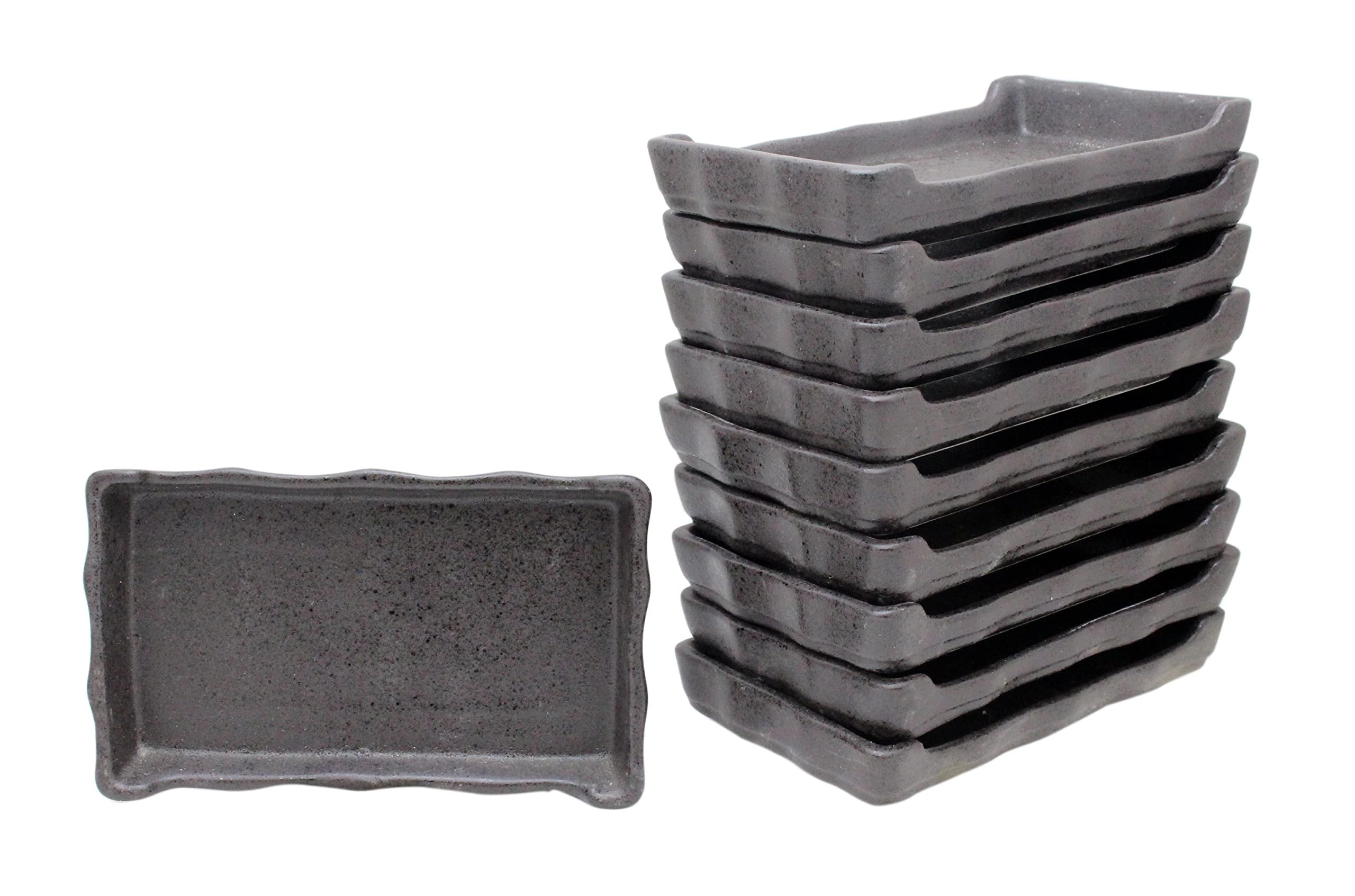 

Castle Enterprise Mino Ware Japanese Cafe Series [Oden & Yakitori Plates] Yuteki Tenmoku Pattern, Set of 10