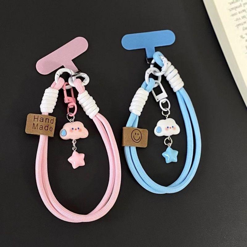 10/5pcs Phone Lanyard Features a Flower Keychain Charm with a Detachable Key Ring Universal Clip-on Phone Strap for Bags Cameras