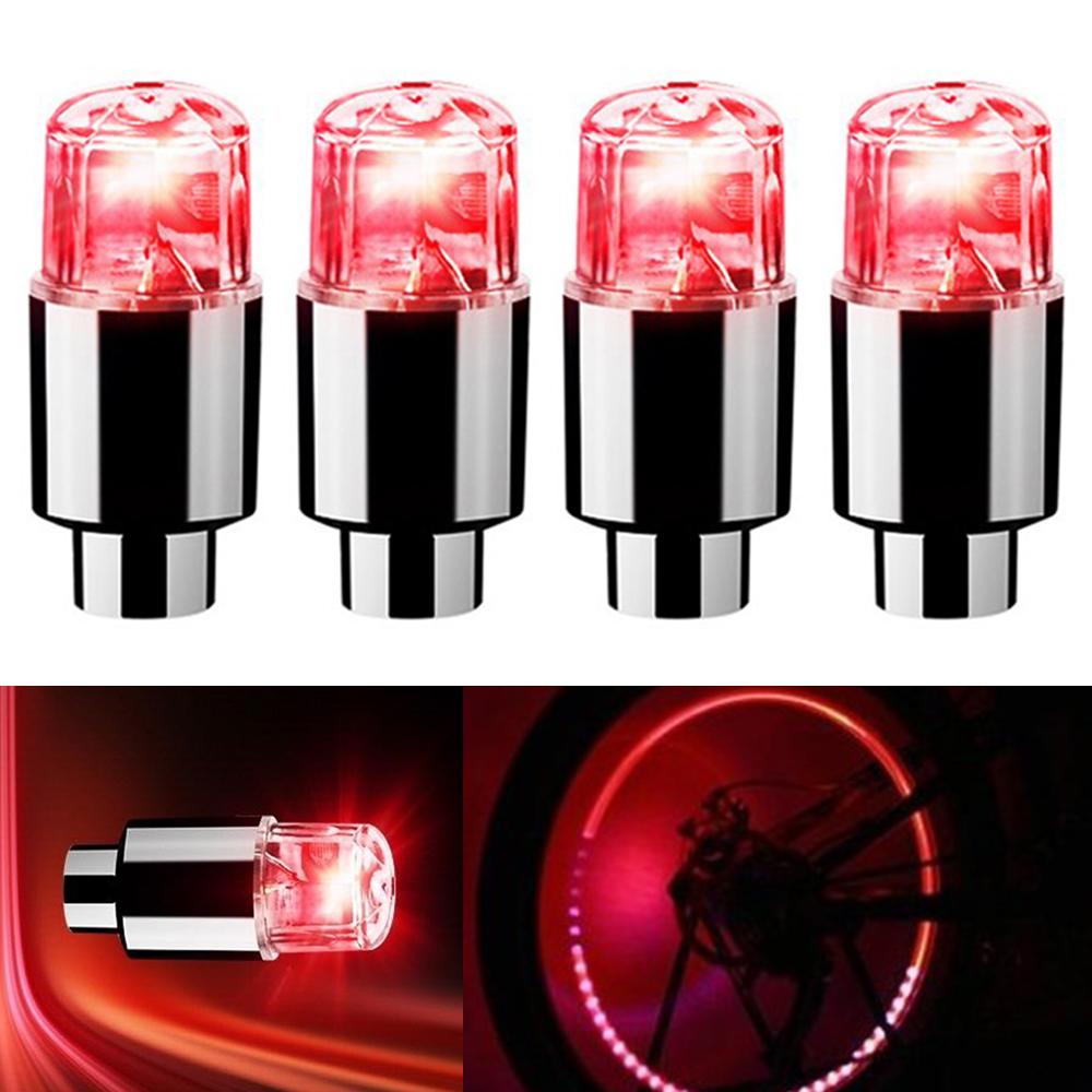 4 PZ Pneumatico Ruota LED Colore Valvola Aria Ugello Bicicletta Motocicletta Notte Vento Fuoco che Respira Lampeggiante Modifica Accessori Lampada Mozzo