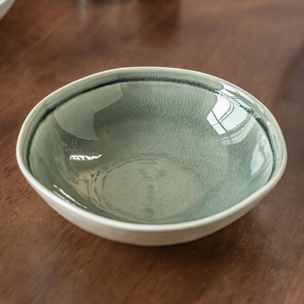 Ice Crack Glaze Tableware High-End Niche Bowl Ceramic Salad Bowl Home Restaurant Cold Dish Bowl Noodle Restaurant Special Mixing Bowl