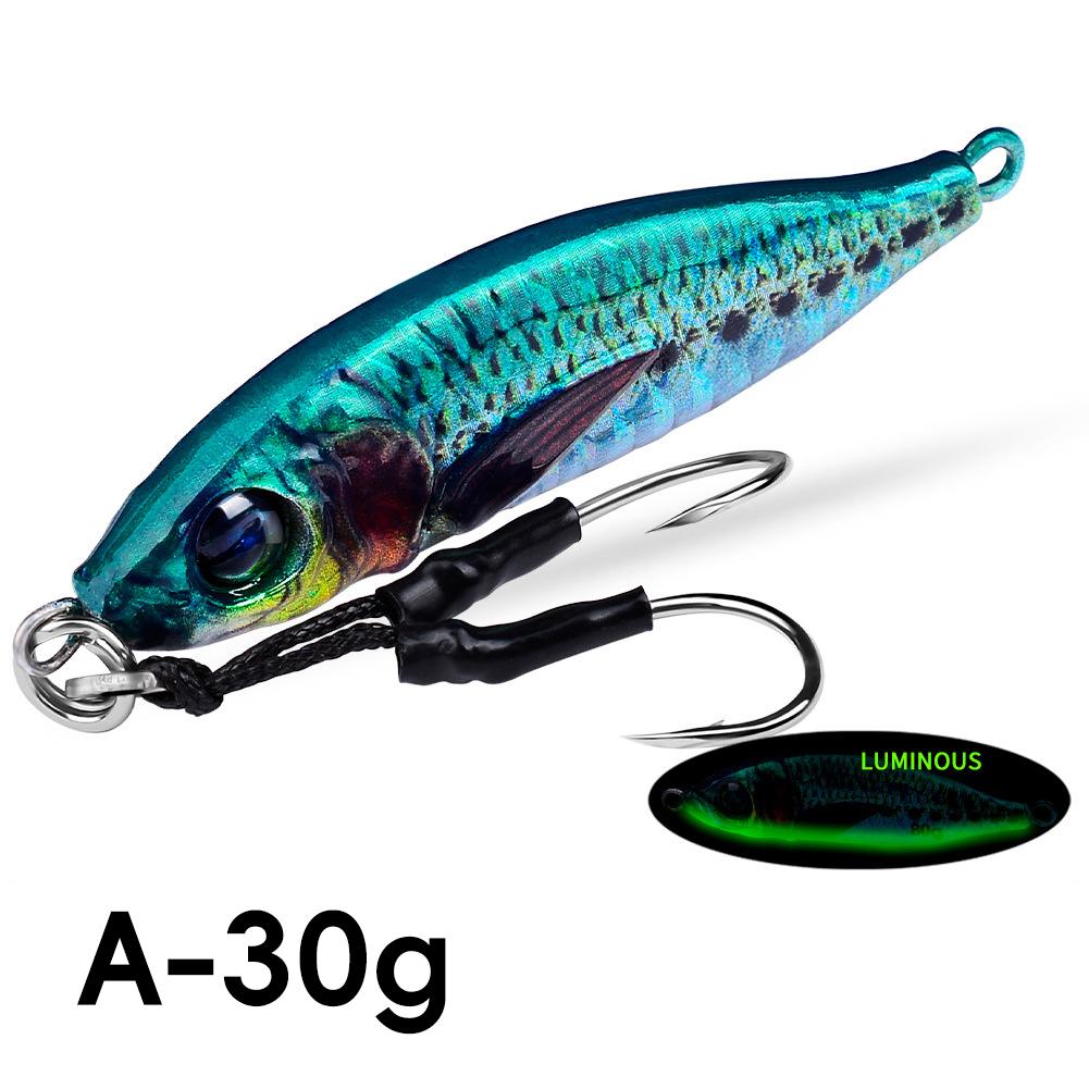 1PC 30/40G 3D Printed Iron Plate Lure Bait Bionic Fish Scale Coating Fluorescent Long-Range Metal Bait For Bass And Mandarin Fish