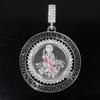 European and American New Rotatable St. Jude Alloy Pendant, Alloy Diamond-encrusted Personalized Hip-hop Style Necklace Jewelry