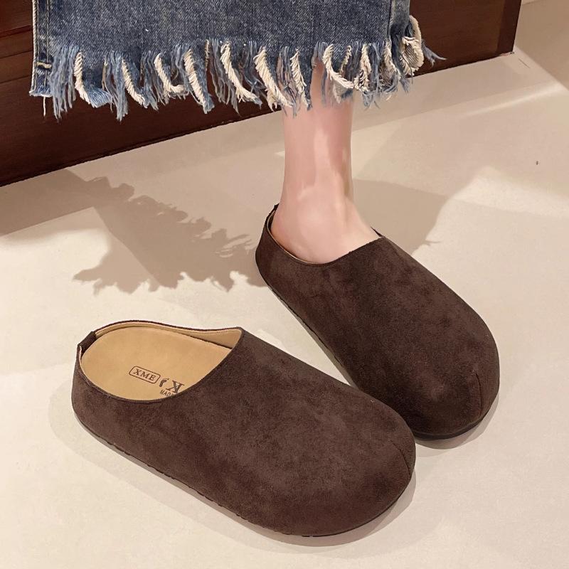 Höhenverstärkende Schuhe mit dicker Sohle Halbschuhe Frühling und Sommer Tragen Faule Schuhe an einem Fuß