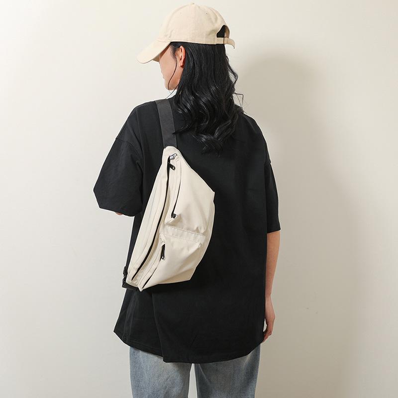 Trendy Brand Sports Small Satchel 2025 Spring New Versatile Solid Color Shoulder Small Satchel Chest Bag Waist Bag Women