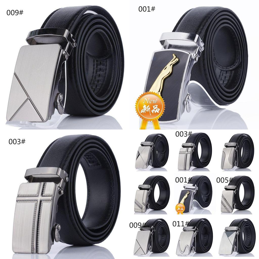 1pcs Men Belt Imitation Leather Black With Steel